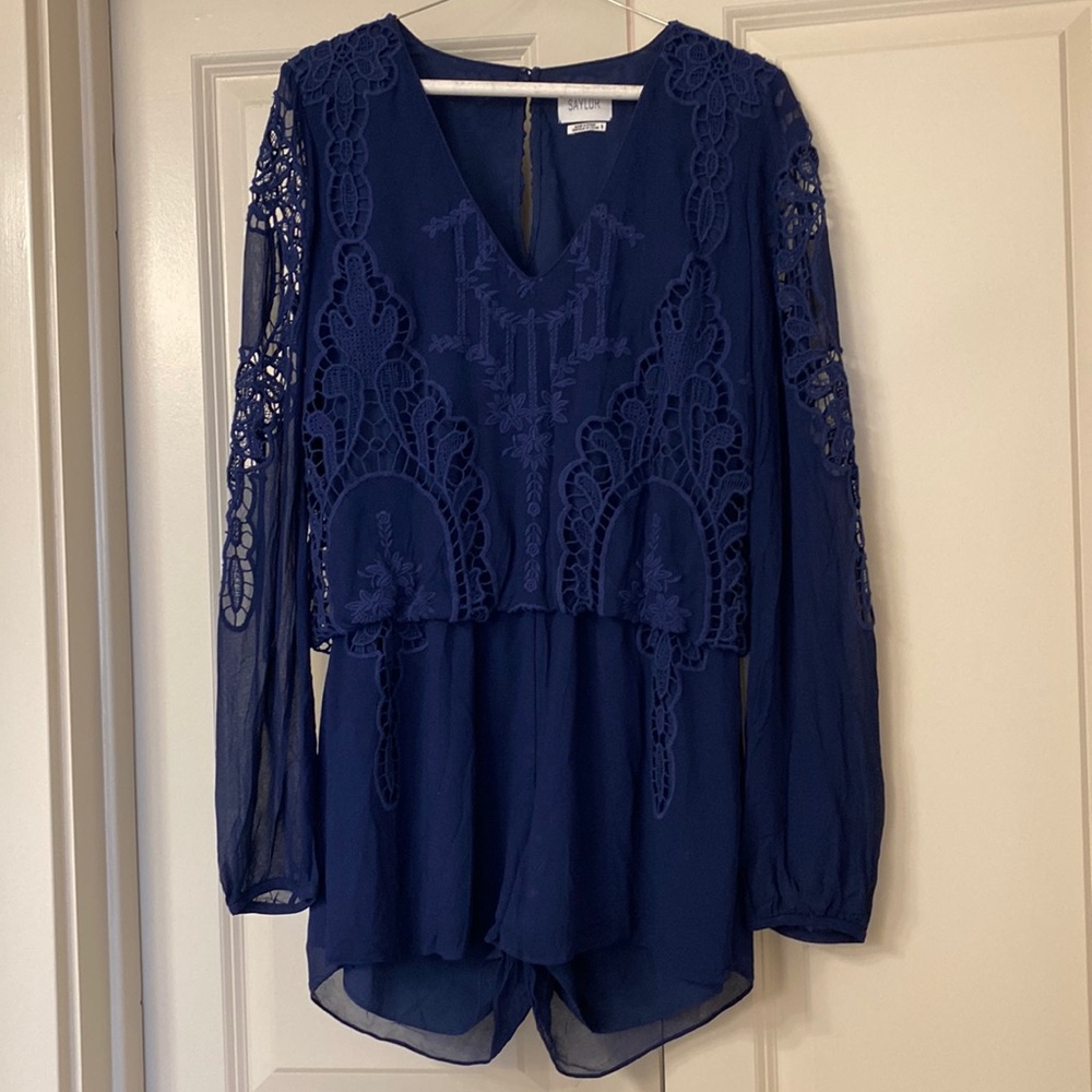 Saylor lace short romper